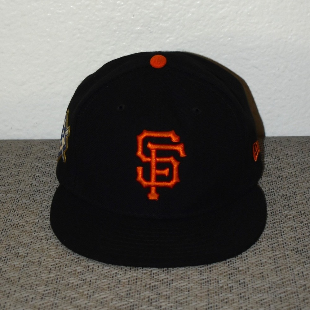 New Era 59FIFTY SF Giants Hat Mens 7 1/4 Black Jackie Robinson 42 Patch